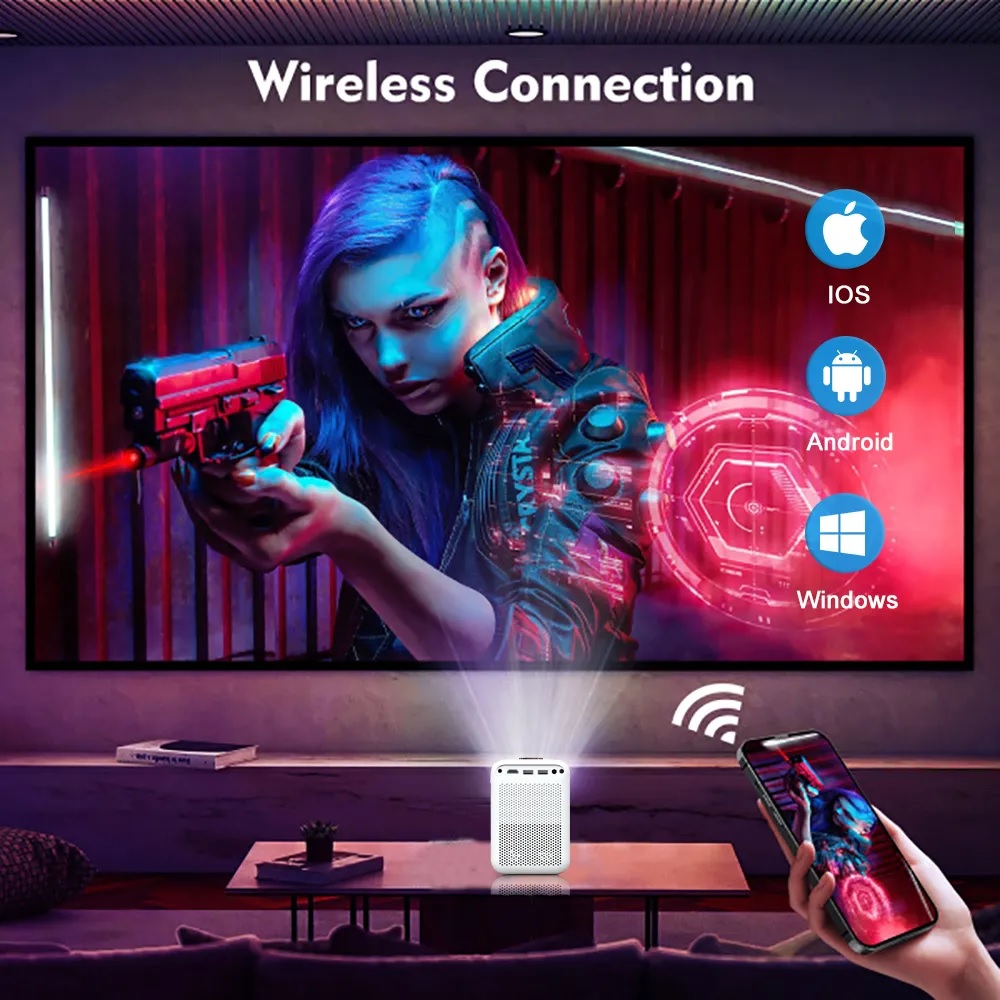 AUN Short Throw 720p HD Smart Projector Android WiFi Bluetooth