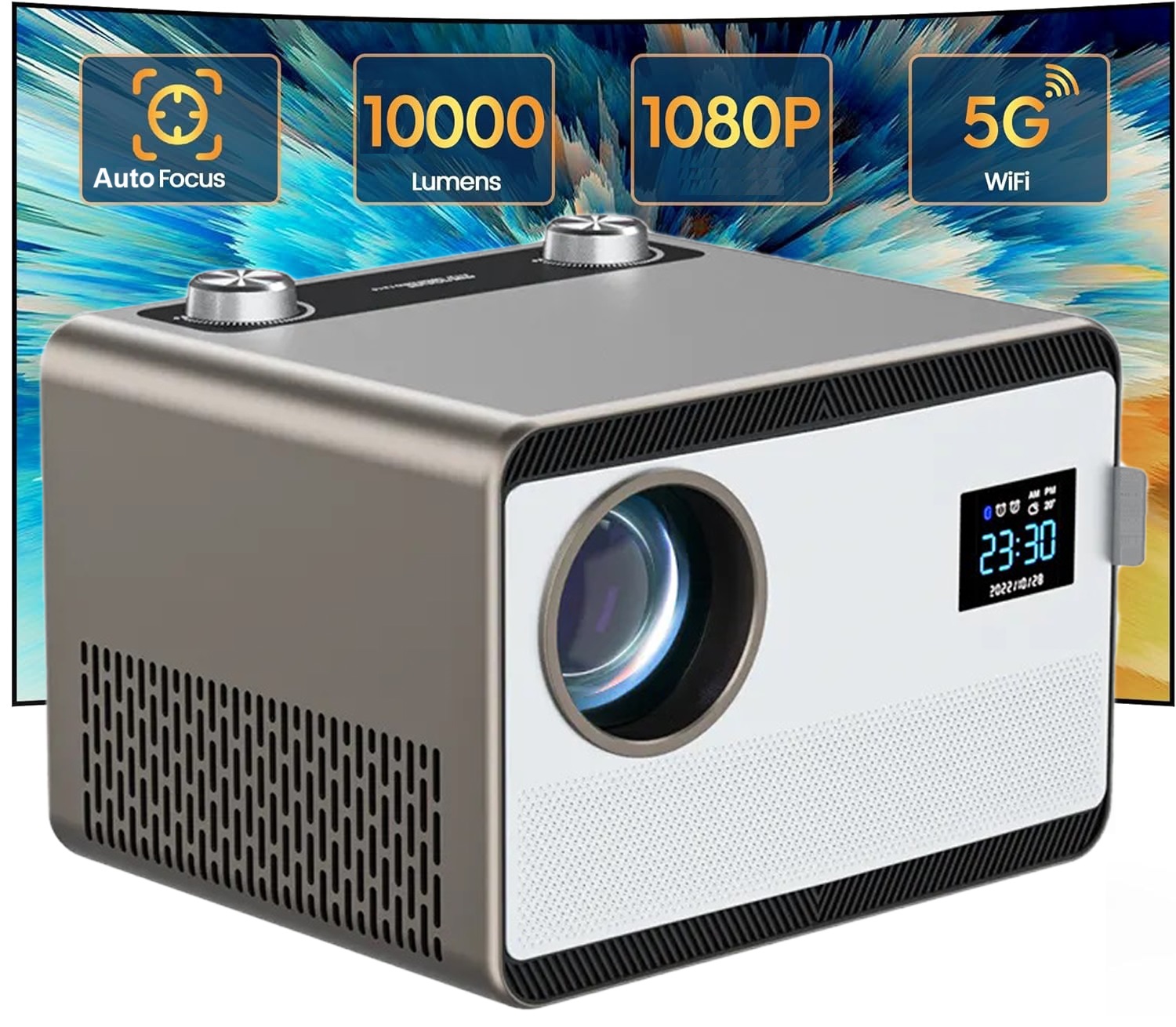 AUN HQ5 Auto Focus Projector Android 9 WiFi Bluetooth Apps
