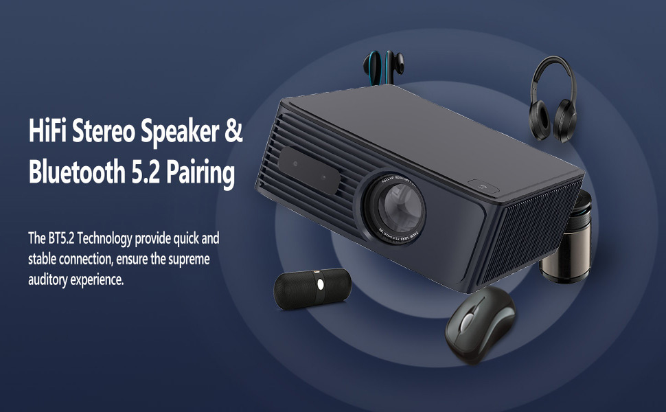 AUN M6 Auto Focus Projector Android 9 WiFi Bluetooth HDMI ARC